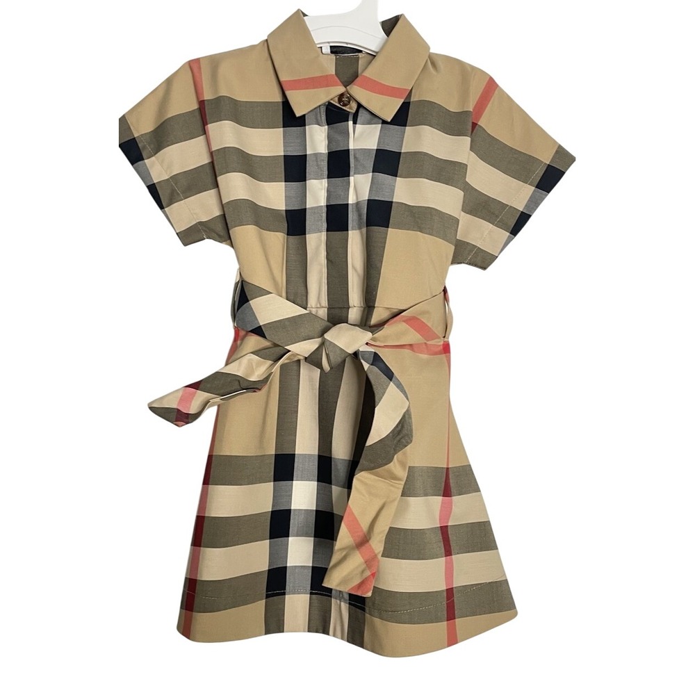 NWT Burberry Giulietta Dress Nova Check Belted Size 12M $400 Retail